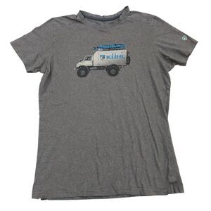 Kuhl T-Shirt Mens Small Gray Short Sleeve Graphic Print Organic Cotton Hiking
